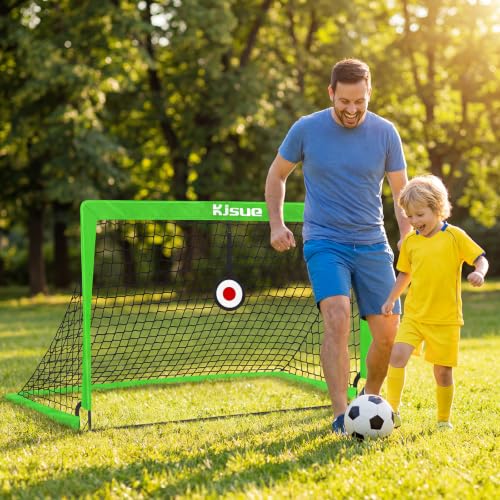 Soccer Goal, Kids Soccer Goals for Backyard Set of 2, Pop Up Soccer Net - color: Green, size: 4X3 FT