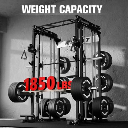 RitFit M1 Pro Smith Machine Cable Crossover Power Cage Home Gym - color: BLACK, size: M1 PRO