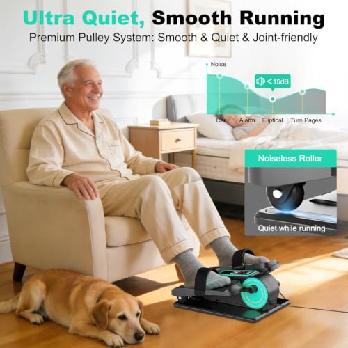 TDH Under Desk Elliptical Machine Leg Exerciser Electric - color: Green