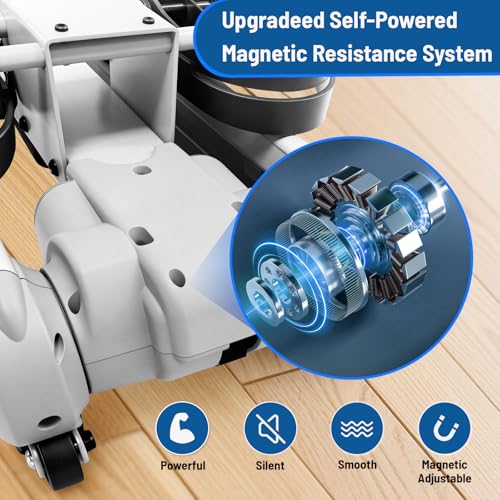 TOUSAINS ER7 Self-Powered Rowing Machine, Magnetic Folding Rowing Machine for Home with 32 Resistance Levels, Quiet Dual Rail Foldable Rower for Full Body Workout - color: Grey