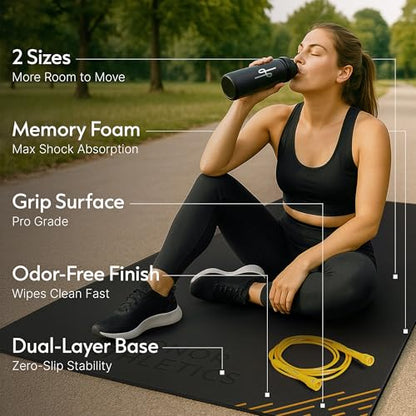 Honor Athletics Premium Jump Rope Mat – 1/4" Thick High-Density Rubber | Non-Slip Surface for Indoor/Outdoor Use | Durable & Odor-Free Skipping Mat - size: Standard - 36" x 48"