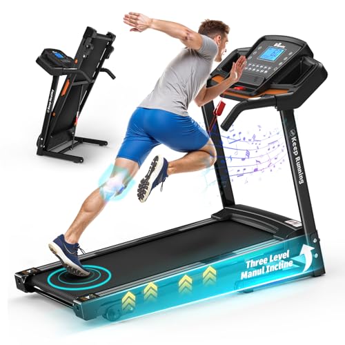 Treadmills for Home with Incline, 16in Wide Belt, App, Bluetooth, 8.5 MPH Walking Pad Treadmill Running Machine 330 Lbs Capacity, Pulse Heart Rate Sensor, 3.5HP Quiet Brushless Motor - color: Red