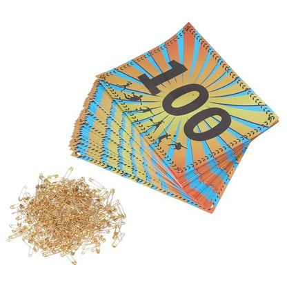 PATIKIL Tearproof Running Bib Numbers, Wheat Ears Waterproof Race Competitor Numbers with Safety Pin for Marathon Sports Game Competition Runner - style: 51-100