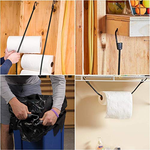 ZHOUBIN 48 Inch Black Bungee Cords with Hooks Heavy Duty, 2 Pcs - size: 48"