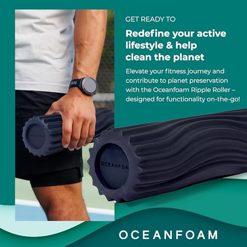 Oceanfoam Ripple Roller, Small Foam Roller for Physical Therapy (Dark Navy) - color: Dark Navy