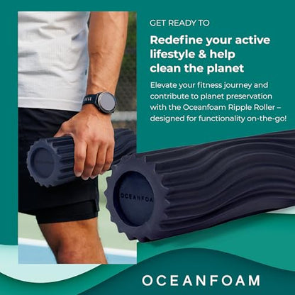 Oceanfoam Ripple Roller, Small Foam Roller for Physical Therapy (Dark Navy) - color: Dark Navy