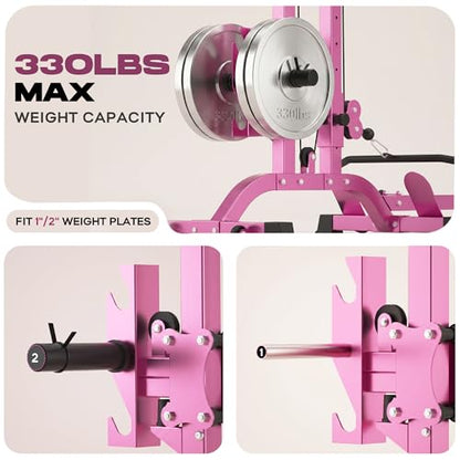 TOUSAINS TOUSAINS CR63 Foldable Cable Machine for Home Gym - color: Pink