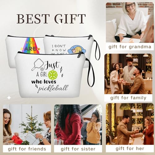 Pickleball Gifts for Women Teen Girl Daughter, Cosmetic Makeup Bag - color: pickleball46