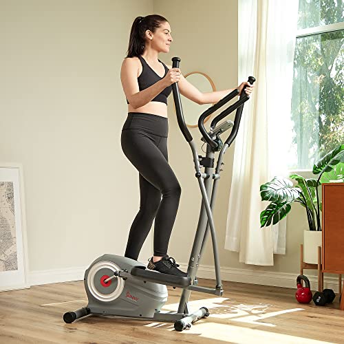 Sunny Health & Fitness Upright Elliptical for Full Body Arm Leg Workout - color: Dark Gray