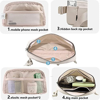 Tapp Collections Unisex Mini Crossbody Belt Bag with Adjustable Strap Small Waist Pouch for Workout Running Traveling Hiking - A Pattern/Leopard Pink, 8’’ x 2’’ x 5’’ - color: A Pattern / Leopard Pink