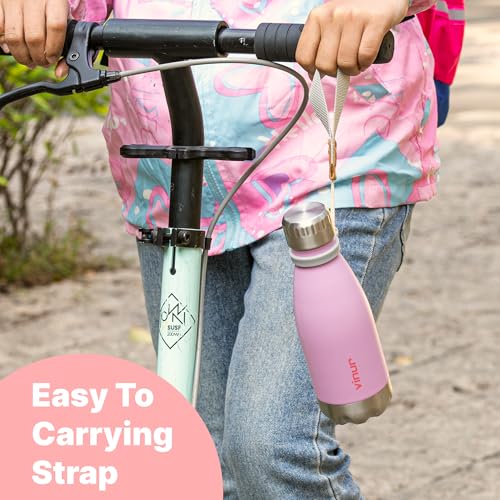 Kids Water Bottle-12 oz Leak Proof Insulated Water Bottle with Carry Rope - color: Canyon Red, size: 12 Ounces