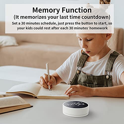 Digital Magnetic Kitchen Timer & Stopwatch with LED Display, White - color: Black White