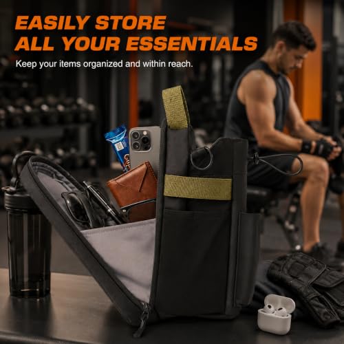 YABZ Magnetic Gym Bag - Water Bottle Holder Body Cross Bag for Men Women