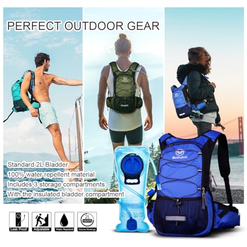 Mothybot Hydration Pack, Insulated Hydration Backpack with 2L BPA Free Water Bladder and Storage, Hiking Backpack for Men, Women, Kids for Running, Cycling, Camping - Keep Liquid Cool up to 5 Hours - color: Pink