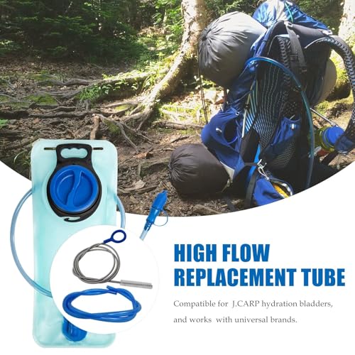 High Flow Replacement Tube (10mm OD/8mm ID, 20% More Water Per Sip) with Flexible Long Tube Cleaner Brush, Compatible for Hydration Bladders & All Major Reservoirs