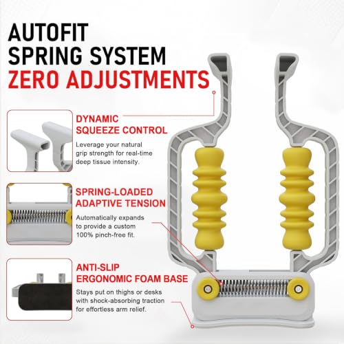 Adaptive Arm Massage Roller with Spring Base for Forearm & Tennis Elbow - color: White