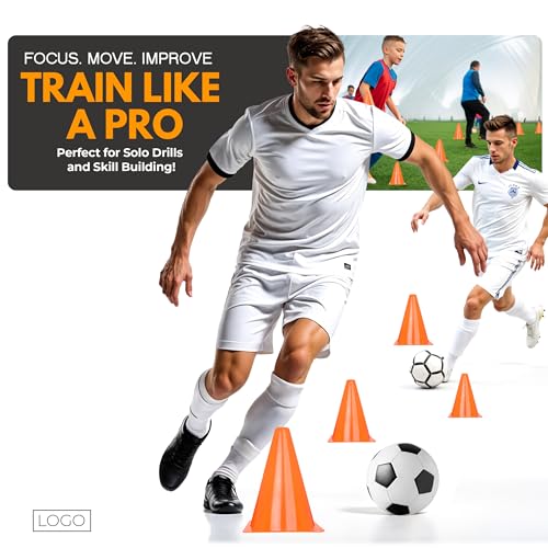 7 Inch (15/30 PCs) Soccer Cones for Training Kids with Mesh Bag - Small Traffic Cones for Sports Training - Flexible Conos for Soccer Practice, Basketball & Football Drills Equipment - style: Orange - 30 Pack