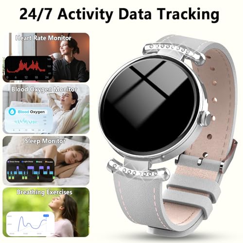 uaue Smart Watches for Women Android iOS, 1.2'' Fitness Trackers with Bluetooth Call (Answer/Make), Smartwatch with Heart Rate,Sleep Monitor, IP68 Waterproof,100+ Sports Mode,White and Silver - color: White and Silver