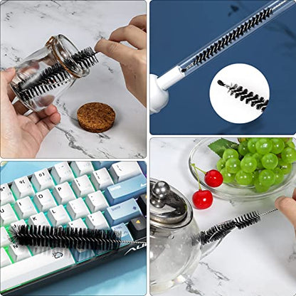 Ixiaoyoo 12 Pcs Straw Cleaner Brushes Set, 8.2 Inch Nylon Cleaning Brush - color: 8.2 Inch Black Cleaning Brushes