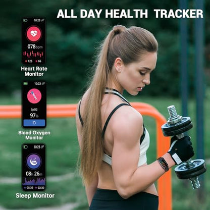 Fitness Tracker, 1.47"Smartwatch with Heart Rate&SpO2 for Android iOS - color: Light Grey