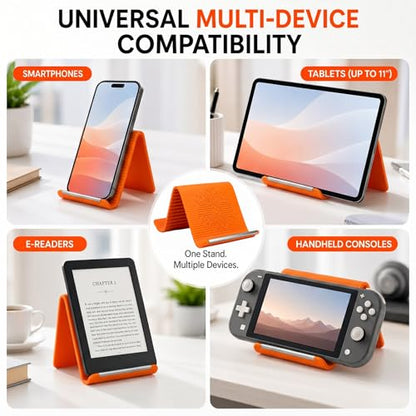 2PCS Portable Foldable Silicone Aluminum Phone Holder, Orange&Black - color: Orange&Black-2PCS-New