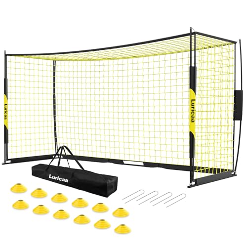 Soccer Goal 12×6 ft /16×7 ft Portable Soccer Goals Net for Backyard - color: 12×6FT Black Yellow