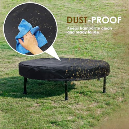 Trampoline Cover Mini Trampoline Cover Waterproof protective cover for Trampoline Indoor Outdoor Garden Rebounder (Not Spring Cover) (Black, 38"Dia x 4.3"H) - size: 38"Dia x 4.3"H