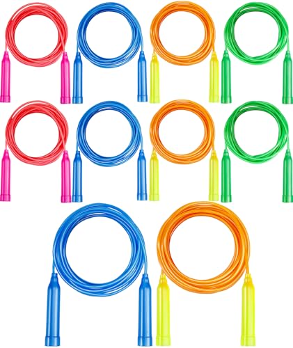 Kids Jump Rope,7.2 ft Colorful Outdoor Jump Ropes,Plastic Jumping Ropes,Adjustable Skipping Rope for Kids Party Favor Birthday Sports Reward Gift - color: Colorful 10PCS