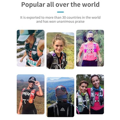 AONIJIE Hydration Vest Pack Backpack 5L 5.5L Marathoner Running Vest Race Hydration for Women and Men Trail Run Hiking Jogging - color: Black +1.5L