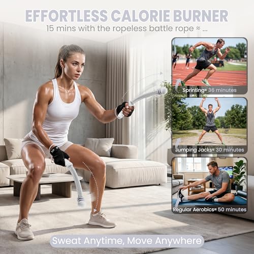 Ropeless Battle Ropes with Adjustable Weight, 2 Pack, Gray - color: Gray