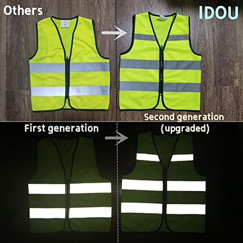 Yellow Kids Safety Vest, Hi Vis Toddler Construction Vest, S 2 Pack - color: Neon Yellow（zipper-2pc）, size: Small