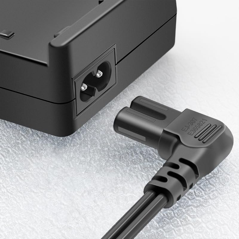 6FT Long 2 Prong AC Elliptical Power Cord for YOSUDA, GUGTTR, WESTIONC, ANCHEER Under Desk Elliptical Machines Power Cord Cable, 90 Degree Angled 18AWG 2-Prong to L-Shaped C7 Power Cable - size: 6FT, style: L-shaped power cord