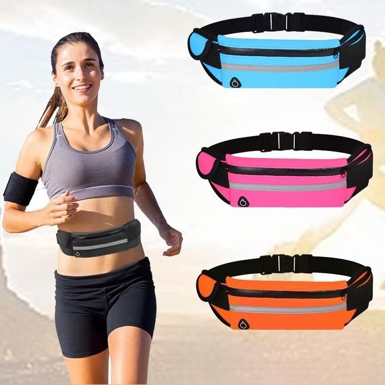 Running Belt Waist Pack for Runner Marathon Jogging Cycling Fitness Elastic Belt with Zipper Closure Secure Phone Holder for Men Women Jogger Slim Waistband （Pink） - color: Pink