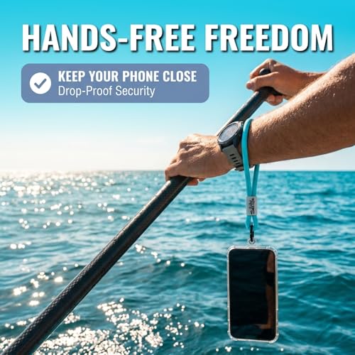 Salt Life Phone Lanyard Wrist Strap – Cell Phone Lanyard with Tether Tab, Anti-Loss Phone Wrist Strap for Any Smartphones - color: Aqua