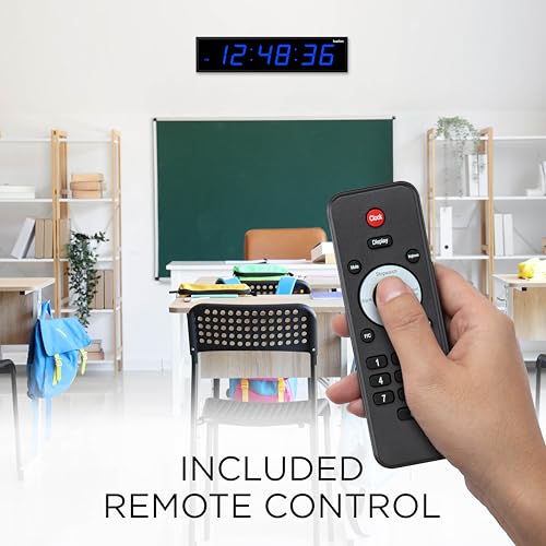 Ivation Oversized Digital Wall Clock with Large LED Display & Timer, 36" - color: Blue, size: 36" Inch
