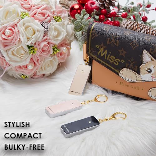 Ultrathin Personal Alarm Rainproof Replaceable Battery Strobe Light - color: Black