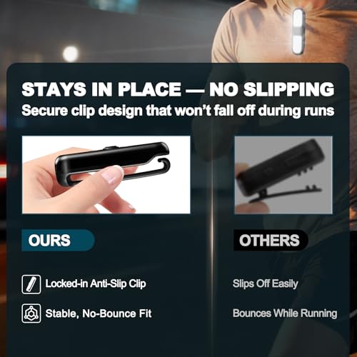 Rechargeable Clip on Running Lights for Runners: LED Safety Flashlight