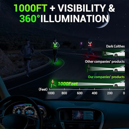 Led Reflective Vest Running Gear，7 Lights Colors Light Up Running Vest, Rechargeable High-Visibility Adjustable Vest for Running, Cycling, and Night Activities（Green）