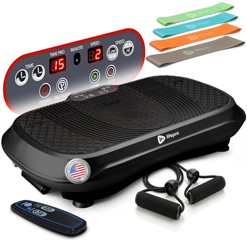 Lifepro Waver Vibration Plate Exercise Machine with 99 Speeds & 10 Presets - color: Black