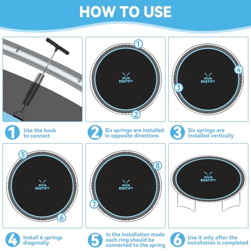 14ft Trampoline Mat Replacement 72/88 V-Hooks Standard & Upgraded with Pad-Protecting Edge, Fits 5.5-7.0in Springs (88 V-Hooks Upgraded)