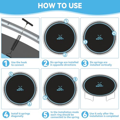 14ft Trampoline Mat Replacement 72/88 V-Hooks Standard & Upgraded with Pad-Protecting Edge, Fits 5.5-7.0in Springs (88 V-Hooks Upgraded)