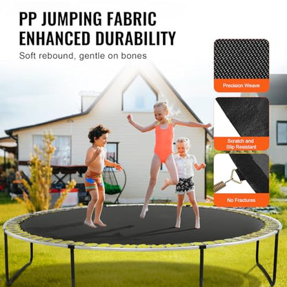 VEVOR Replacement Trampoline Mat, Jumping Mat Fits 12/13/14/15 ft Frame, Universal Jumping Round Trampoline, UV-Resistant Mat with Spring Tool & 72/80/92 V-Rings, Fit 5.5"/6.5"/7" Spring Length - style: 14FT-72 V-rings-6.5-7" Spring Length