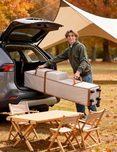 Wheeled Canopy Tent Storage Bag for 10x10x63 Inch Pop Up Canopy, Heavy Duty Rolling Carry Bag with Handles & Zipper, Waterproof Oxford Fabric Replacement Tent Bag for Instant Canopy - size: 10*10*63in