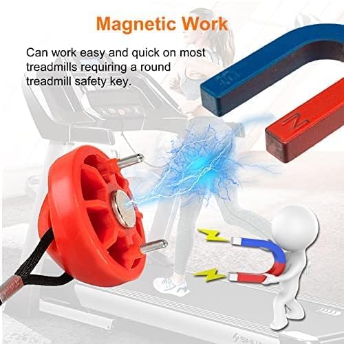 Treadmill Magnet Safety Key for Most of NordicTrack Proform Image Weslo Reebok Epic Golds Gym Freemotion and Healthrider Treadmills - color: Black+Red