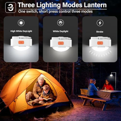 FLY2SKY 6Pack LED Rechargeable Camping Lights Tent Lantern Mini Emergency - style: 6 Pcs White