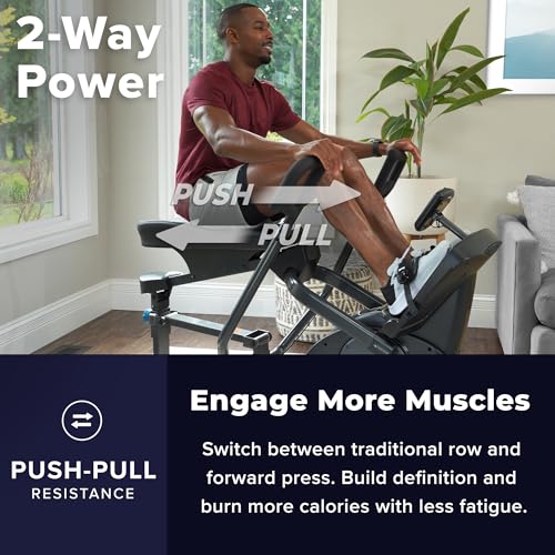 Teeter Power10 Rower with 2-Way Magnetic Resistance Elliptical Motion - Indoor Rowing Machine w/HRM Connectivity, Teeter Move App - Free Classes & Coaching - style: Power10