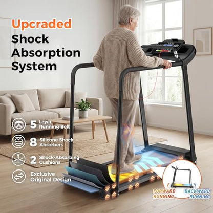 Lastforever Treadmill for Home with Extended Handrails & Senior Friendly