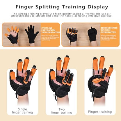 Rehabilitation Robot Gloves Finger Exerciser Stroke Hand Function Right - color: R-black, size: Small