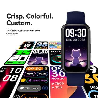 Fitness Tracker Smart Watch, 1.47" Color Screen, 100+ Sports, Blue - color: Blue