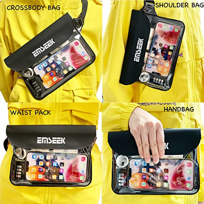 Waterproof Waist Pouch Dry Belt Bag Fanny Pack For Swim Surf Snorkel - color: Black